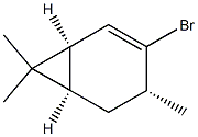 [1R,4R,6R,(+)]-3-Bromo-4,7,7-trimethylbicyclo[4.1.0]hepta-2-ene Struktur