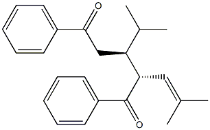 (2R,3S)-3-(1-Methylethyl)-2-(2-methyl-1-propenyl)-1,5-diphenyl-1,5-pentanedione Struktur