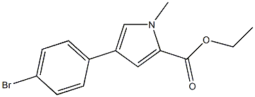 1-Methyl-4-(4-bromophenyl)-1H-pyrrole-2-carboxylic acid ethyl ester Struktur