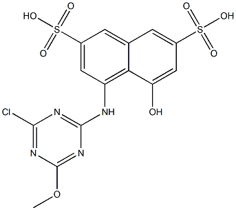 4-(4-Chloro-6-methoxy-1,3,5-triazin-2-ylamino)-5-hydroxy-2,7-naphthalenedisulfonic acid Struktur