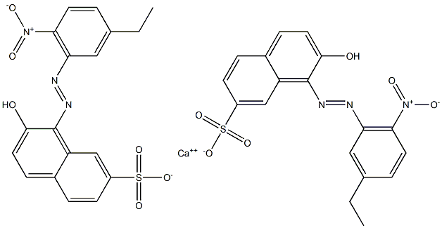 Bis[1-[(3-ethyl-6-nitrophenyl)azo]-2-hydroxy-7-naphthalenesulfonic acid]calcium salt Struktur