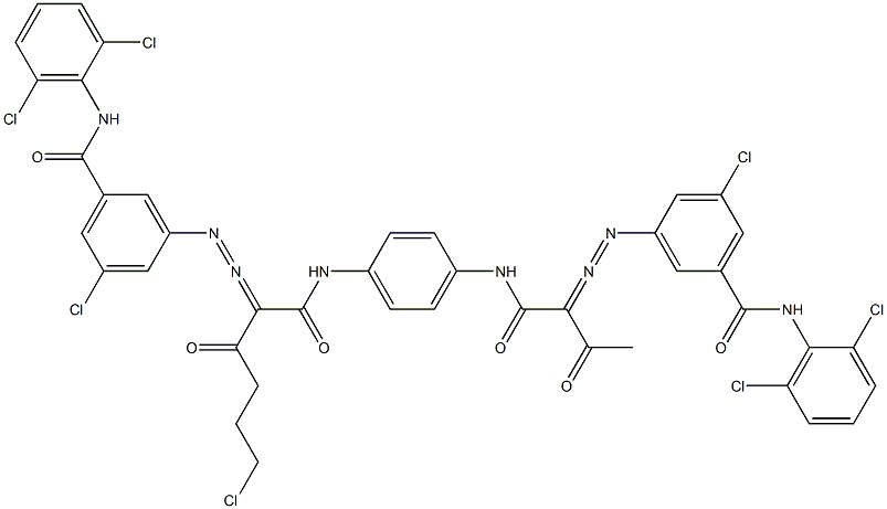 3,3'-[2-(2-Chloroethyl)-1,4-phenylenebis[iminocarbonyl(acetylmethylene)azo]]bis[N-(2,6-dichlorophenyl)-5-chlorobenzamide] Struktur