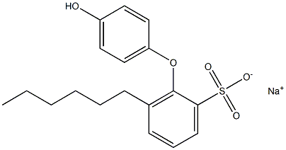 4'-Hydroxy-6-hexyl[oxybisbenzene]-2-sulfonic acid sodium salt Struktur