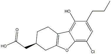 2-[(3S)-(6-Chloro-9-hydroxy-8-propyl-1,2,3,4-tetrahydrodibenzofuran)-3-yl]acetic acid Struktur