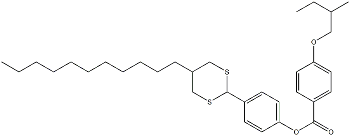 4-(2-Methylbutoxy)benzoic acid 4-(5-undecyl-1,3-dithian-2-yl)phenyl ester Struktur