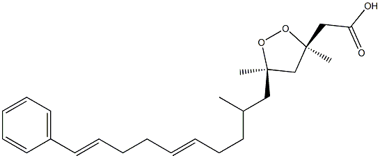 (3R,5R,10E,14E)-15-Phenyl-3,5,7-trimethyl-3,5-epidioxy-10,14-pentadecadienoic acid Struktur