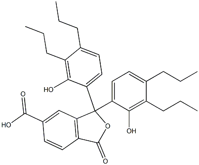 1,3-Dihydro-1,1-bis(2-hydroxy-3,4-dipropylphenyl)-3-oxoisobenzofuran-6-carboxylic acid Struktur