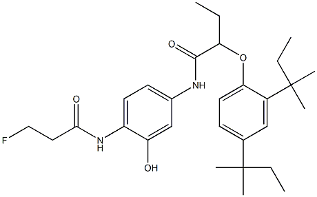 2-(3-Fluoropropionylamino)-5-[2-(2,4-di-tert-amylphenoxy)butyrylamino]phenol Struktur