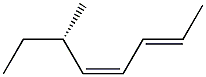 [2E,4Z,S,(+)]-6-Methyl-2,4-octadiene Struktur