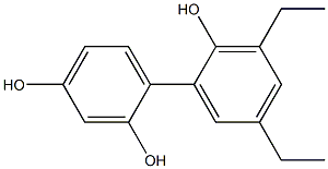 3',5'-Diethyl-1,1'-biphenyl-2,2',4-triol Struktur