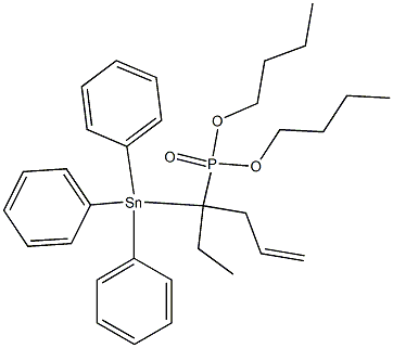 1-Triphenylstannyl-1-ethyl-3-butenylphosphonic acid dibutyl ester Struktur