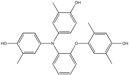 N,N-Bis(4-hydroxy-3-methylphenyl)-2-(4-hydroxy-2,5-dimethylphenoxy)benzenamine Struktur