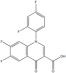 1-(2,4-Difluorophenyl)-4-oxo-6,7-difluoro-1,4-dihydroquinoline-3-carboxylic acid Struktur