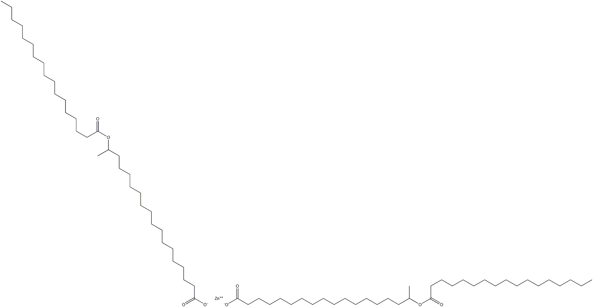 Bis(17-heptadecanoyloxyoctadecanoic acid)zinc salt Struktur