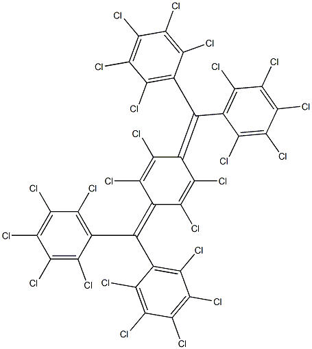 1,2,4,5-Tetrachloro-3,6-bis[di(pentachlorophenyl)methylene]-1,4-cyclohexadiene Struktur