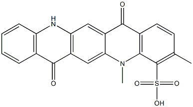 5,7,12,14-Tetrahydro-3,5-dimethyl-7,14-dioxoquino[2,3-b]acridine-4-sulfonic acid Struktur