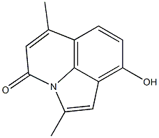 2,6-Dimethyl-9-hydroxy-4H-pyrrolo[3,2,1-ij]quinolin-4-one Struktur