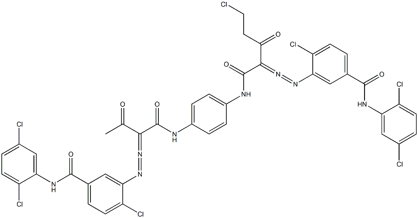 3,3'-[2-(Chloromethyl)-1,4-phenylenebis[iminocarbonyl(acetylmethylene)azo]]bis[N-(2,5-dichlorophenyl)-4-chlorobenzamide] Struktur