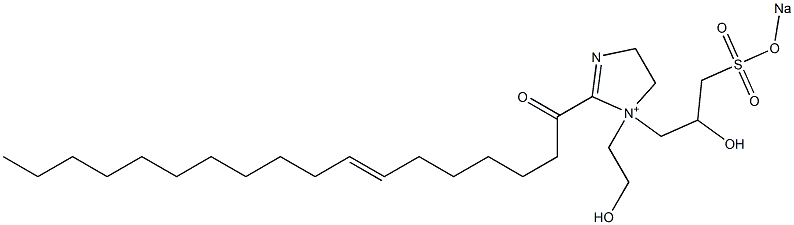 1-(2-Hydroxyethyl)-1-[2-hydroxy-3-(sodiooxysulfonyl)propyl]-2-(7-octadecenoyl)-2-imidazoline-1-ium Struktur