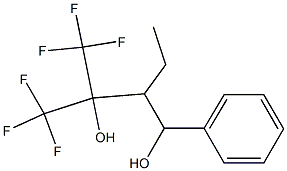 2-Ethyl-1-phenyl-3-trifluoromethyl-4,4,4-trifluoro-1,3-butanediol Struktur