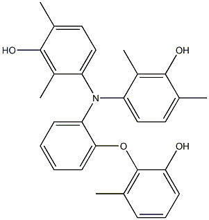 N,N-Bis(3-hydroxy-2,4-dimethylphenyl)-2-(2-hydroxy-6-methylphenoxy)benzenamine Struktur