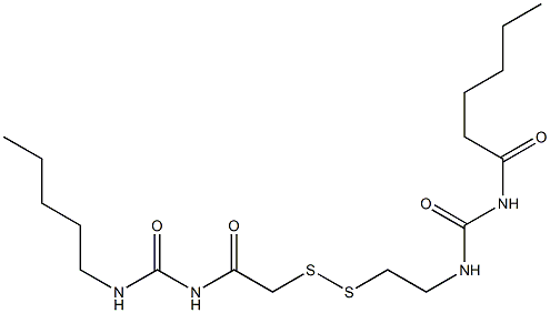 1-Hexanoyl-3-[2-[[(3-pentylureido)carbonylmethyl]dithio]ethyl]urea Struktur