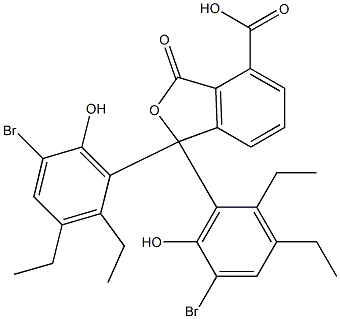 1,1-Bis(5-bromo-2,3-diethyl-6-hydroxyphenyl)-1,3-dihydro-3-oxoisobenzofuran-4-carboxylic acid Struktur