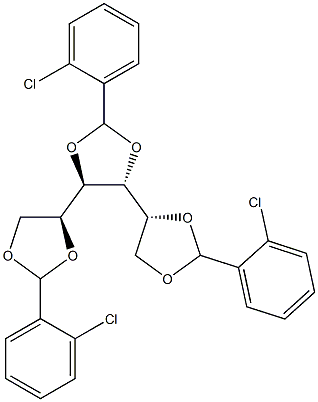 1-O,2-O:3-O,4-O:5-O,6-O-Tris(2-chlorobenzylidene)-D-glucitol Struktur