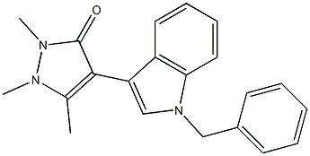 1,2,5-Trimethyl-4-(1-benzyl-1H-indol-3-yl)-1H-pyrazol-3(2H)-one Struktur