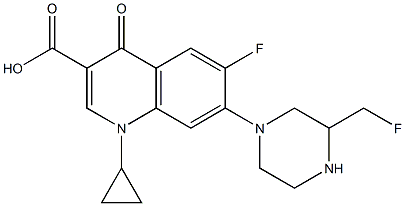 6-Fluoro-1-cyclopropyl-7-(3-fluoromethyl-1-piperazinyl)-1,4-dihydro-4-oxoquinoline-3-carboxylic acid Struktur