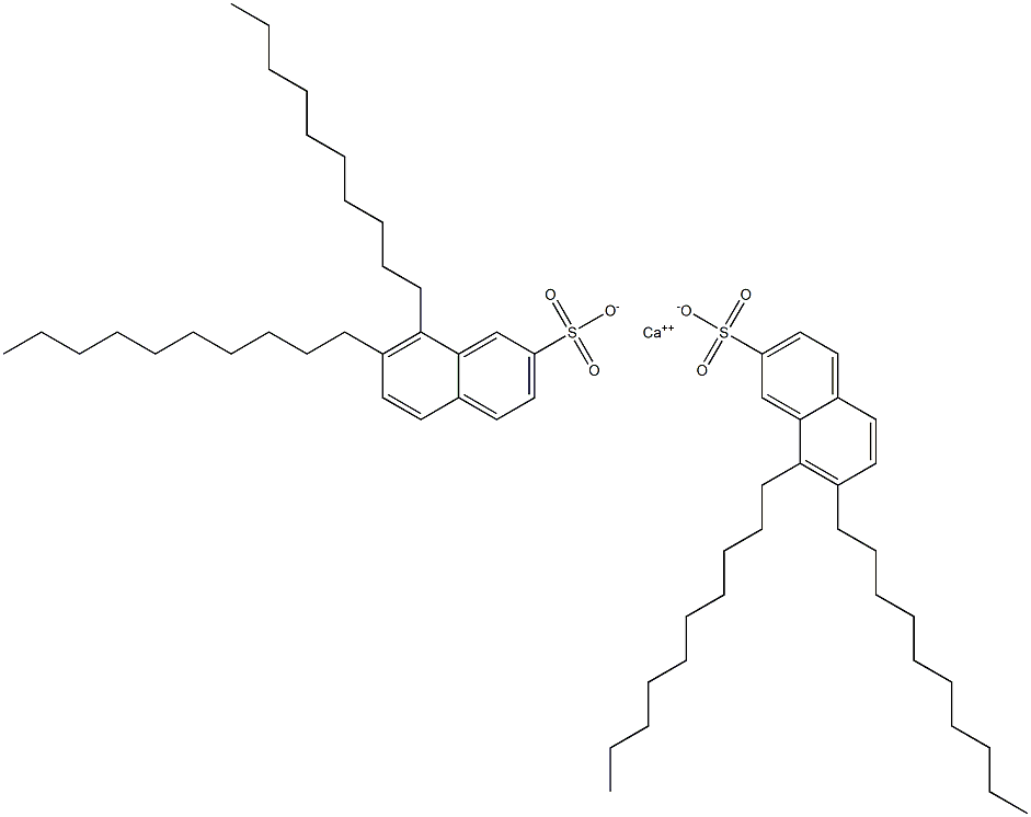 Bis(7,8-didecyl-2-naphthalenesulfonic acid)calcium salt Struktur