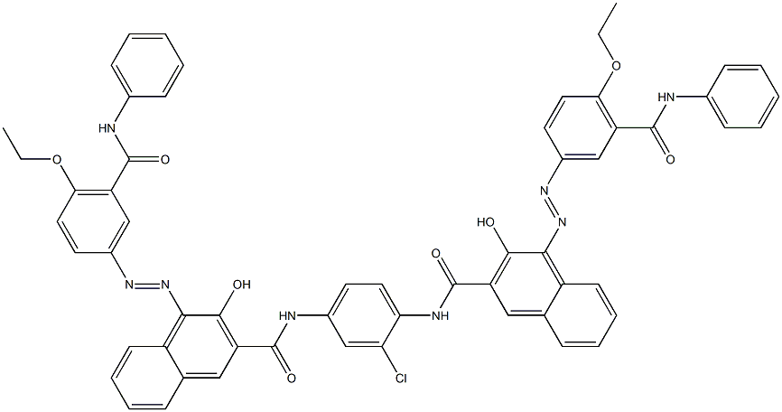 N,N'-(2-Chloro-1,4-phenylene)bis[4-[[4-ethoxy-5-(phenylcarbamoyl)phenyl]azo]-3-hydroxy-2-naphthalenecarboxamide] Struktur