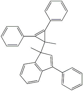 1-Methyl-3-phenyl-1-(2,3-diphenyl-1-methylcyclopropa-2-en-1-yl)-1H-indene Struktur