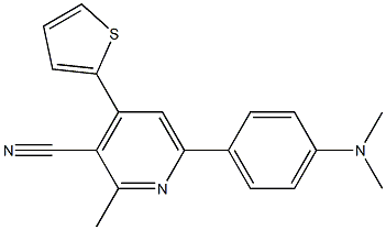 2-Methyl-4-(2-thienyl)-6-(4-dimethylaminophenyl)pyridine-3-carbonitrile Struktur