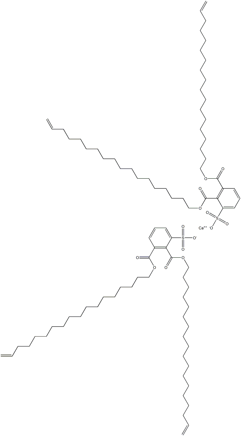 Bis[2,3-di(17-octadecenyloxycarbonyl)benzenesulfonic acid]calcium salt Struktur