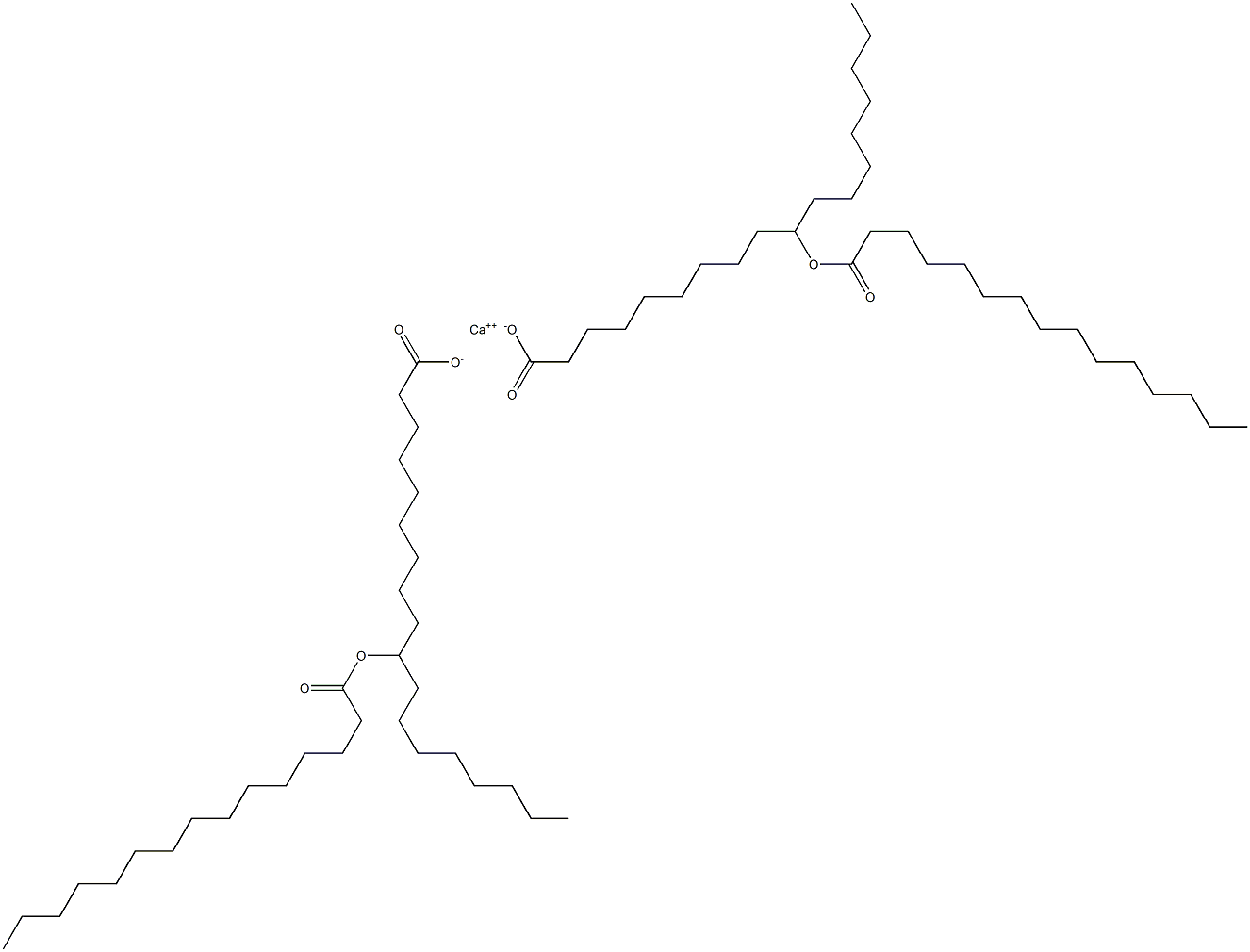 Bis(10-pentadecanoyloxystearic acid)calcium salt Struktur