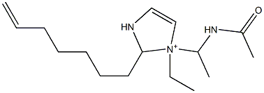 1-[1-(Acetylamino)ethyl]-1-ethyl-2-(6-heptenyl)-4-imidazoline-1-ium Struktur