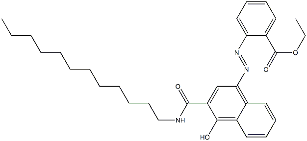 2-(2-Dodecylcarbamoyl-1-hydroxy-4-naphtylazo)benzoic acid ethyl ester Struktur