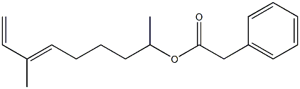 Phenylacetic acid 1,6-dimethyl-5,7-octadienyl ester Struktur