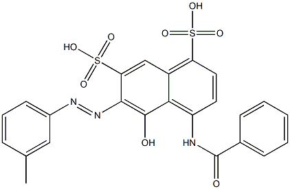 4-(Benzoylamino)-5-hydroxy-6-[(3-methylphenyl)azo]-1,7-naphthalenedisulfonic acid Struktur