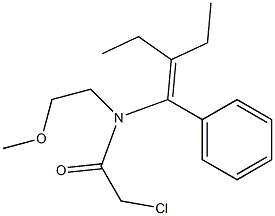 N-(1-Phenyl-2-ethyl-1-butenyl)-N-(2-methoxyethyl)-2-chloroacetamide Struktur