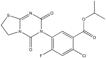 2-Chloro-4-fluoro-5-[(2,4,6,7-tetrahydro-2,4-dioxo-3H-thiazolo[3,2-a]-1,3,5-triazin)-3-yl]benzoic acid isopropyl ester Struktur