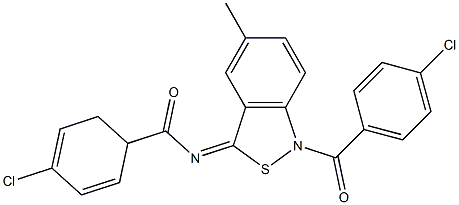 5-Methyl-1-(p-chlorobenzoyl)-3(1H)-(p-chlorobenzoyl)imino-2,1-benzisothiazole Struktur