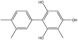 2-Methyl-4-(3,4-dimethylphenyl)benzene-1,3,5-triol Struktur