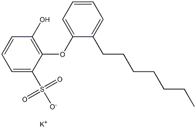 6-Hydroxy-2'-heptyl[oxybisbenzene]-2-sulfonic acid potassium salt Struktur