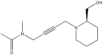 N-Methyl-N-[4-[(2R)-2-(hydroxymethyl)-1-piperidinyl]-2-butynyl]acetamide Struktur