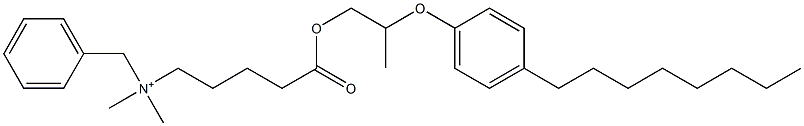 N,N-Dimethyl-N-benzyl-N-[4-[[2-(4-octylphenyloxy)propyl]oxycarbonyl]butyl]aminium Struktur