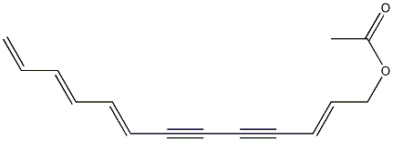 Acetic acid (2E,8E,10E)-2,8,10,12-tridecatetrene-4,6-diynyl ester Struktur