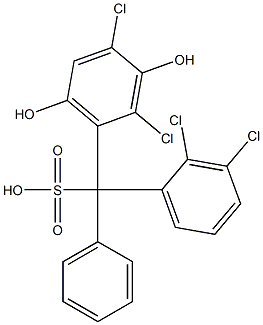 (2,3-Dichlorophenyl)(2,4-dichloro-3,6-dihydroxyphenyl)phenylmethanesulfonic acid Struktur