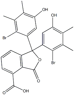 1,1-Bis(2-bromo-5-hydroxy-3,4-dimethylphenyl)-1,3-dihydro-3-oxoisobenzofuran-4-carboxylic acid Struktur